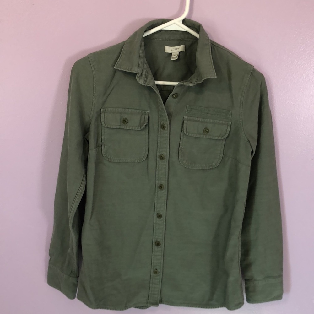 J. Crew Green Button Down Shirt - Picture 9 of 10
